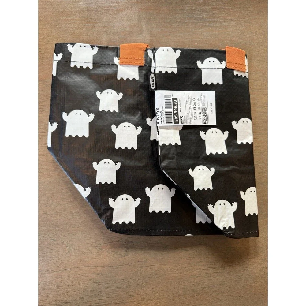 IKEA Kustfyr Halloween Bag Reusable Ghosts 505.996.33 Trick or Treat NEW 2025
